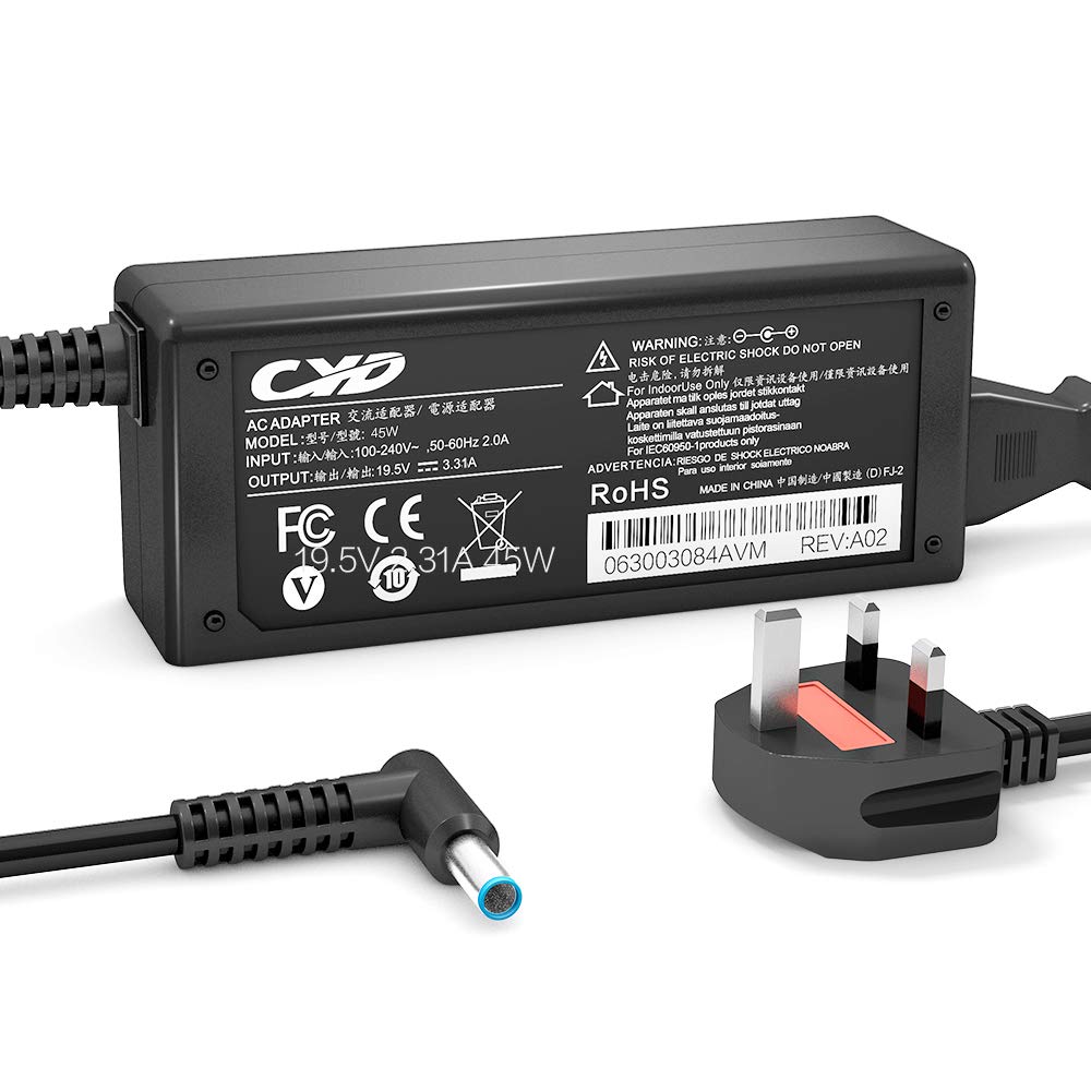 QYD 45W Laptop-Charger Replacement for AC Adapter HP 15-f233wm ProBook 450 G3, 450 G4, 450 G5, 440 430 446 455 470 G3 G4 G5 Elitebook Folio 1040 G1 HSTNN-CA40 HSTNN-DA40 HSTNN-AA44 Power Supply Cord