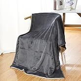 Sherpa Fleece Throw Blankets, Soft Fluffy Flannel Plush Blanket and Throw, Fuzzy Cozy Grey Cuddle Blankets for Couch Bed Sofa Adults(40" x 59",No Heated) (Grey Throww Blanket)