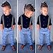 FEITONG 1Set Kids Baby Boys Long Sleeve T-Shirt Tops+Braces+ Long Pants (6T / 6Years)