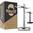 Perfecto Deluxe Chrome Razor and Brush Stand - The Best Safety Razor Stand. This Will Prolong The Life of Your Shaving Brush,