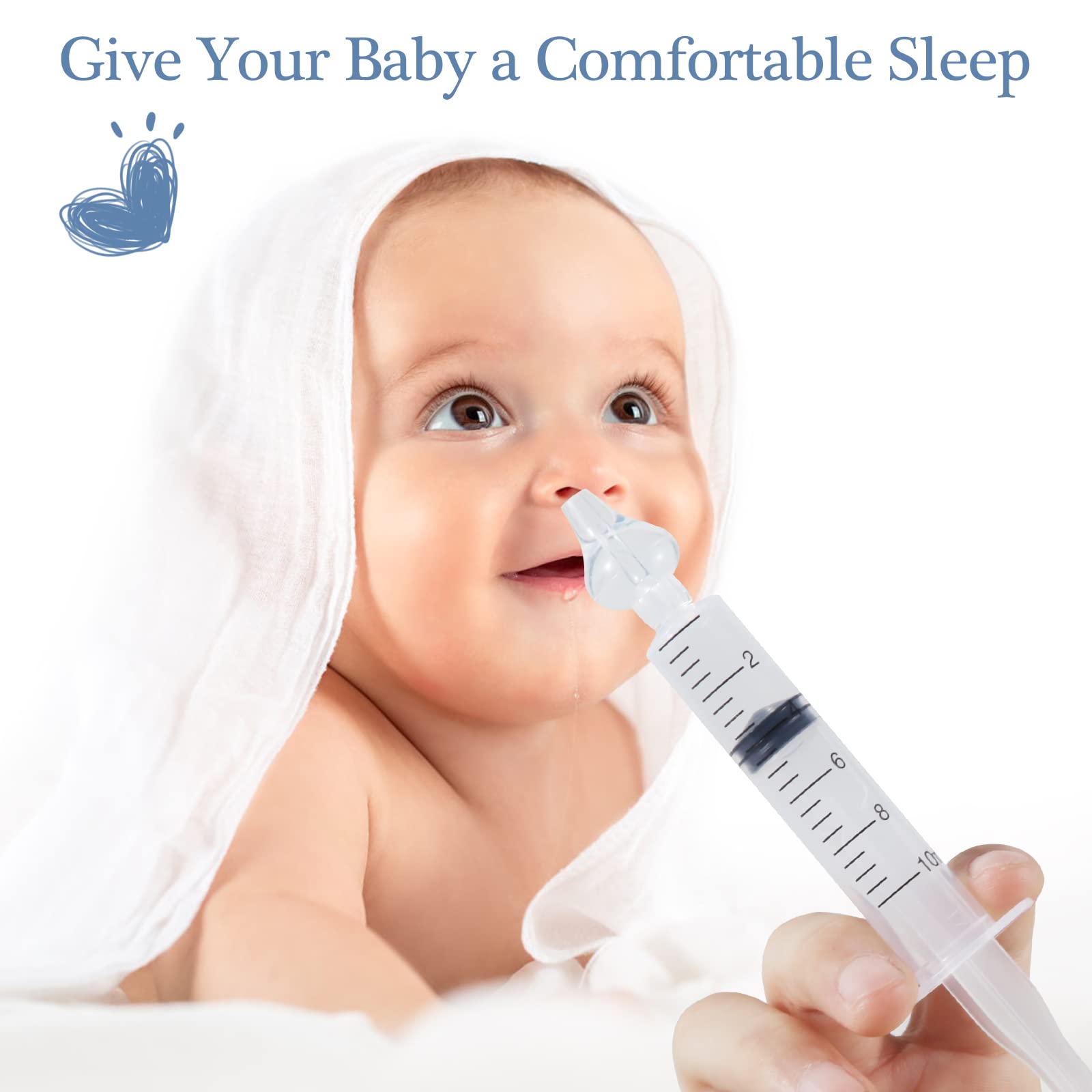 Syringe Nasal Irrigator, Portable Nasal Irrigation for Baby, 10ml