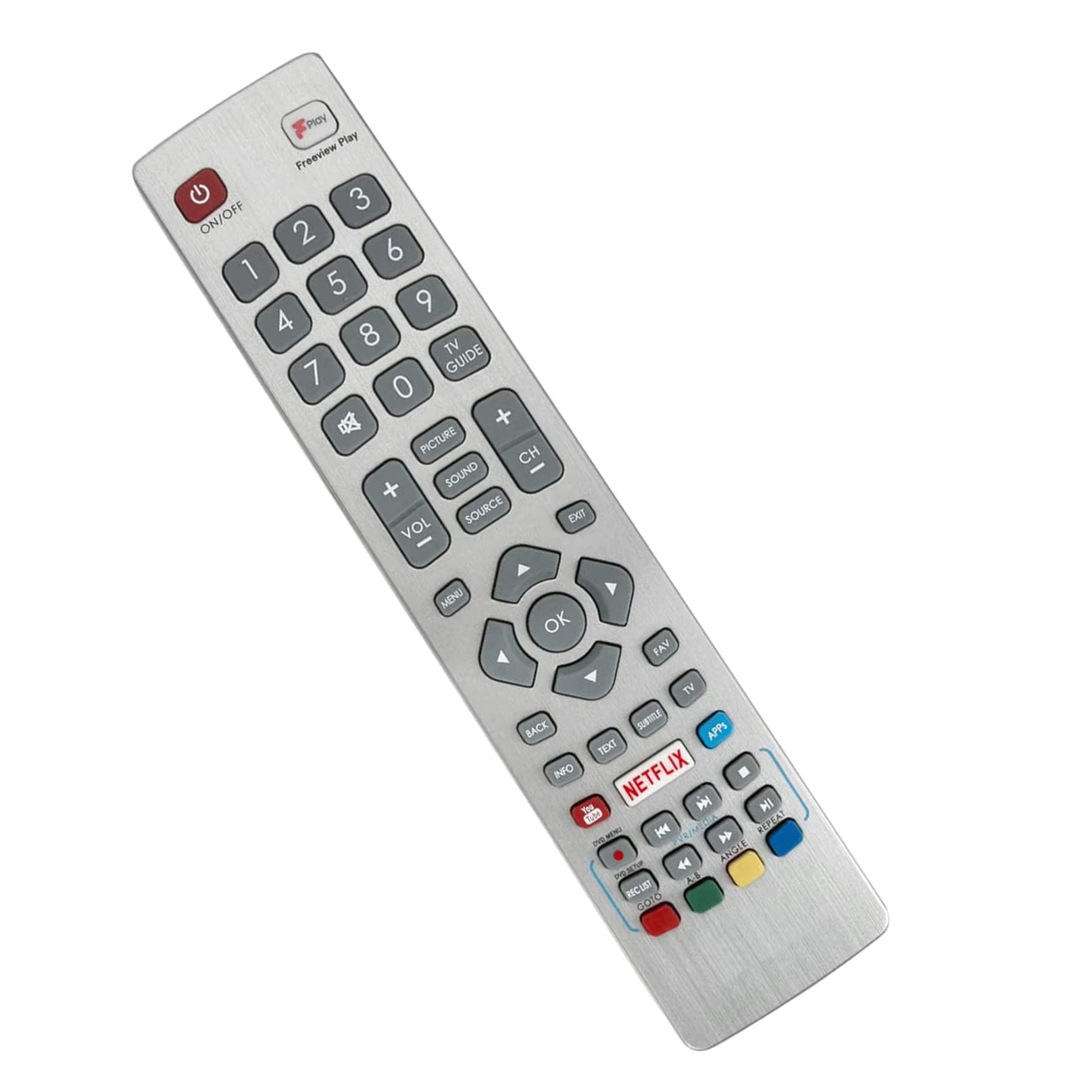 VINABTY SHWRMC0129 Replacement Remote Control Compatible with TV with F-Play & Netflix Buttons SHWRMC0121 remote control SHW/RMC/0129 SHW/RMC/0121 LC32HG5141KF LC-32HG5141KF LC-24DHG6001KF