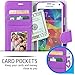 Galaxy S5 Case, BUDDIBOX [Wallet Case] Premium PU Leather Wallet Case with [Kickstand] Card Holder and ID Slot for Samsung Galaxy S5, (Purple)