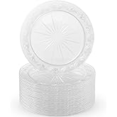 Blue Sky Simcha Disposable Clear Plastic 10" Plates (20 Count) | Premium, Sturdy Dinnerware for Parties, Events, and Holidays
