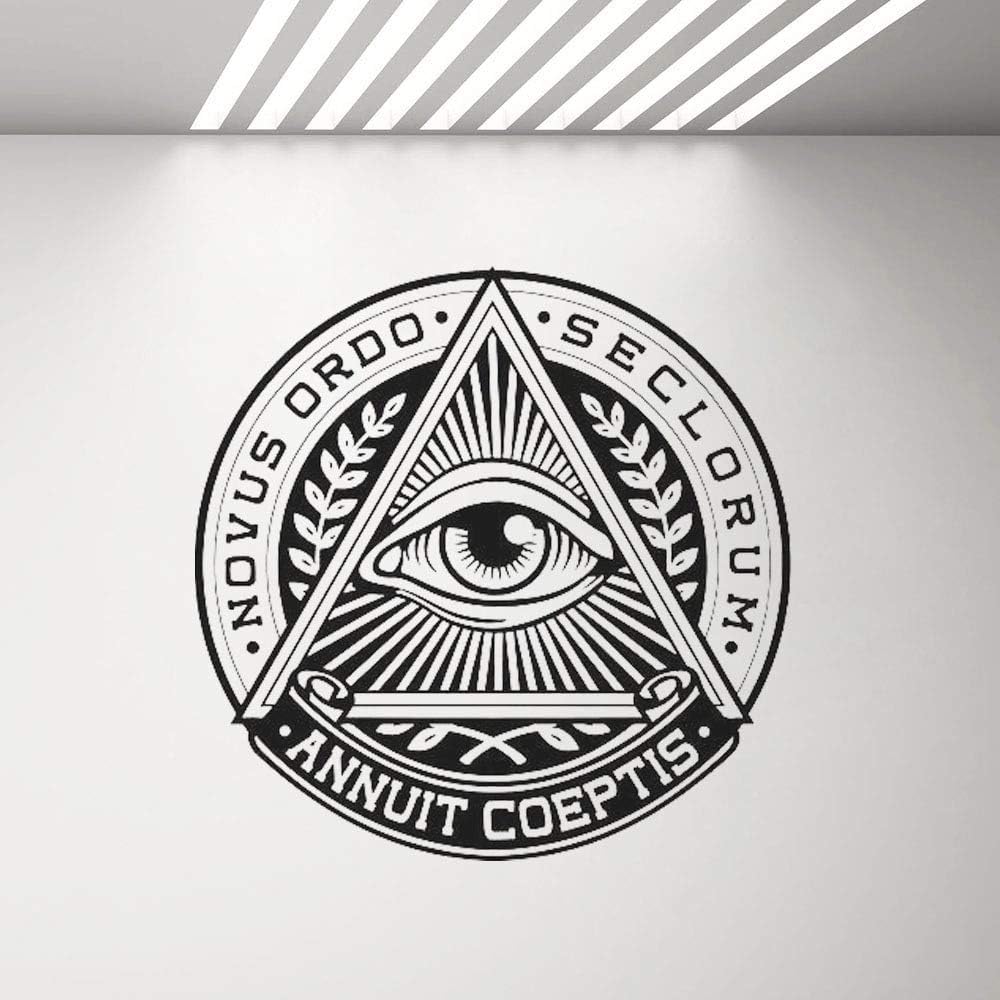 Zhuzhuwen Adhesivos De Pared Mulan All Seeing Eye Pyramid Eye Illuminati Sign S Papel Pintado Mural Para Habitacion Infantil Vinilo 63x63cm Amazon Es Hogar