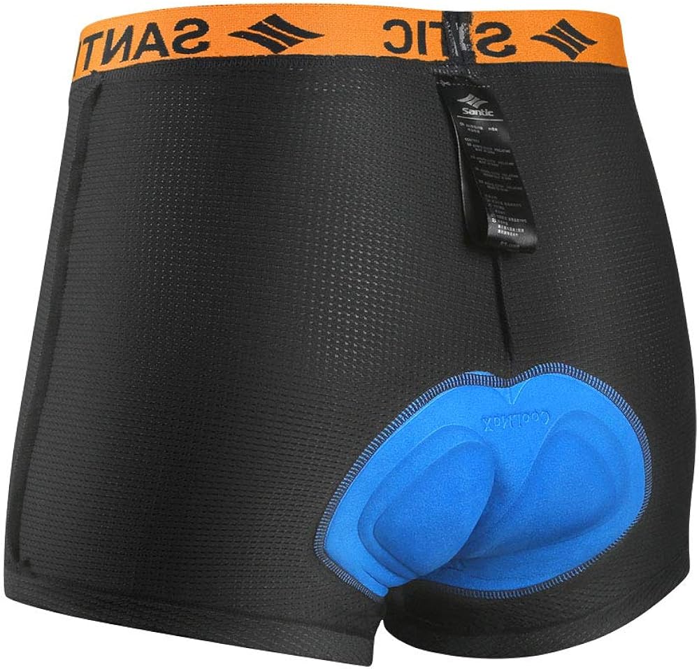 Santic Cycling Underwear 3D Padded Bike Underpants Bicycle Gel Shorts for Men Women Black: Clothing