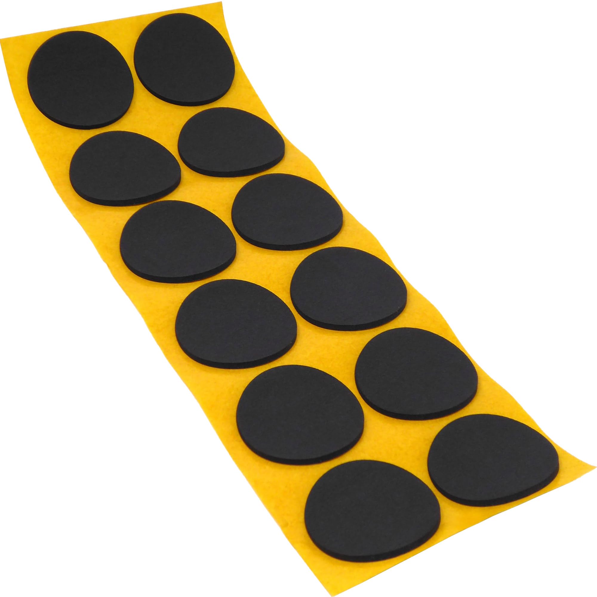 Adsamm® / 12 x self-adhesive anti-slip pads made of EPDM cellular rubber/ø 1.57'' (ø 40 mm) / Black/round / 0.098'' (2.5 mm) thick anti-slip glides