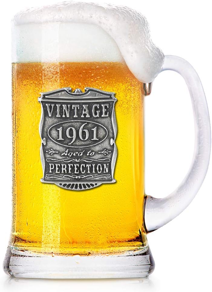 English Pewter Company 1 Pint Vintage Years 1966 60th Birthday or Anniversary Beer Mug Glass Tankard