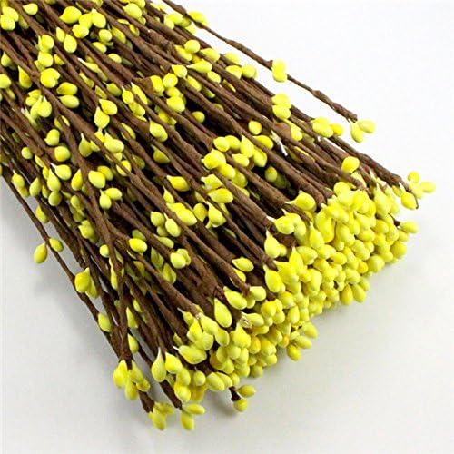12pcs 40cm Length PIP Berry Stem for Wreath (Yellow)
