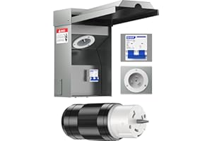 50A Generator Inlet Box & Plug with Circuit Breaker Combo - VHBW 50 Amp Power Inlet Box Set, 125/250V 12500W, Weatherproof/Rainproof, ETL Listed