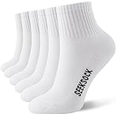 SEEKSOCK 6 Pairs Ankle Socks for Women, Quarter Running Athletic Cushioned Cotton Mini Crew Socks