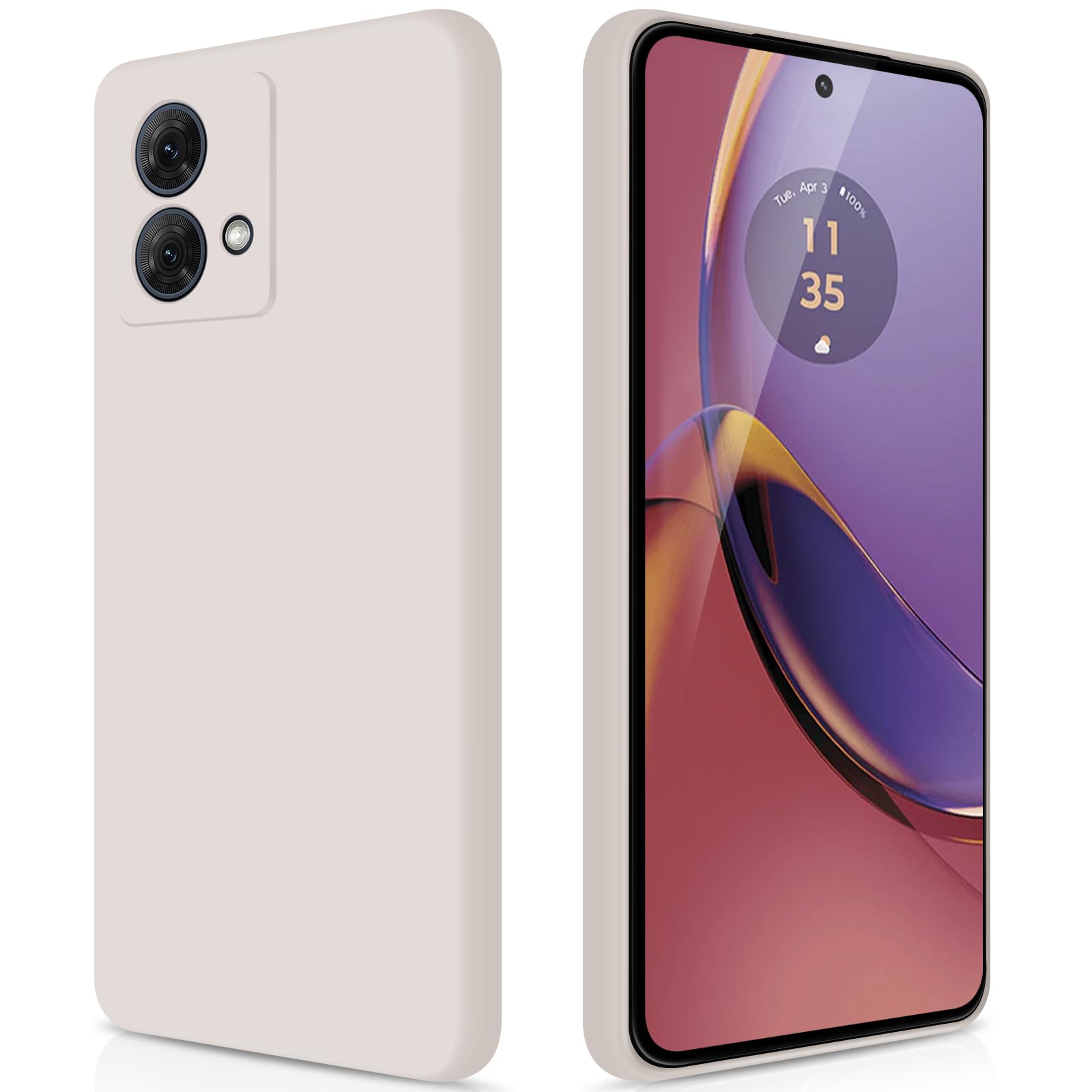 GiiYoon Case Compatible with Motorola Moto G84, Silky-Soft Touch Full-Body Protective Phone Silicone Case, Shockproof Cover with Microfiber Lining, White — image 1