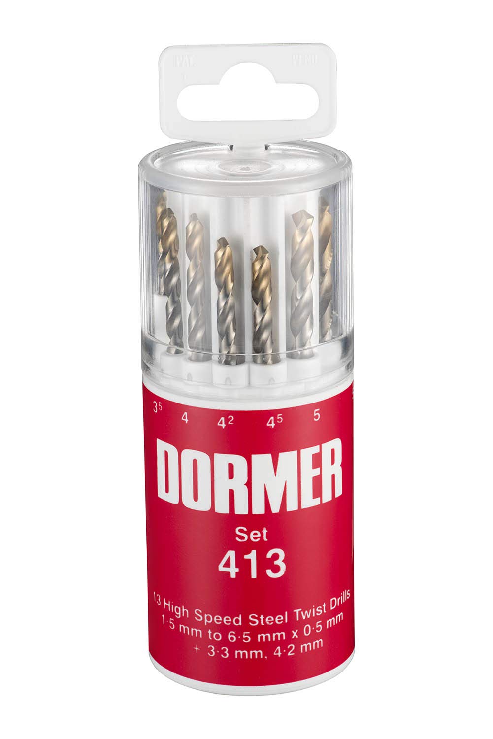 Dormer A094413 HSS High Speed Steel Jobber Drill Bit Set with 118 Degree Tin Tipped Split Point, Set of 13