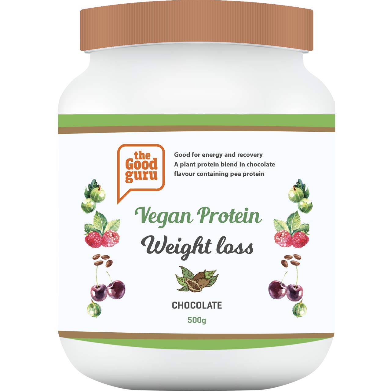 The Good Guru Diet Vegan Protein Blend by | Supports Weight Loss and Muscle Gain| Dairy Free Shake in Chocolate Flavour. (Chocolate)