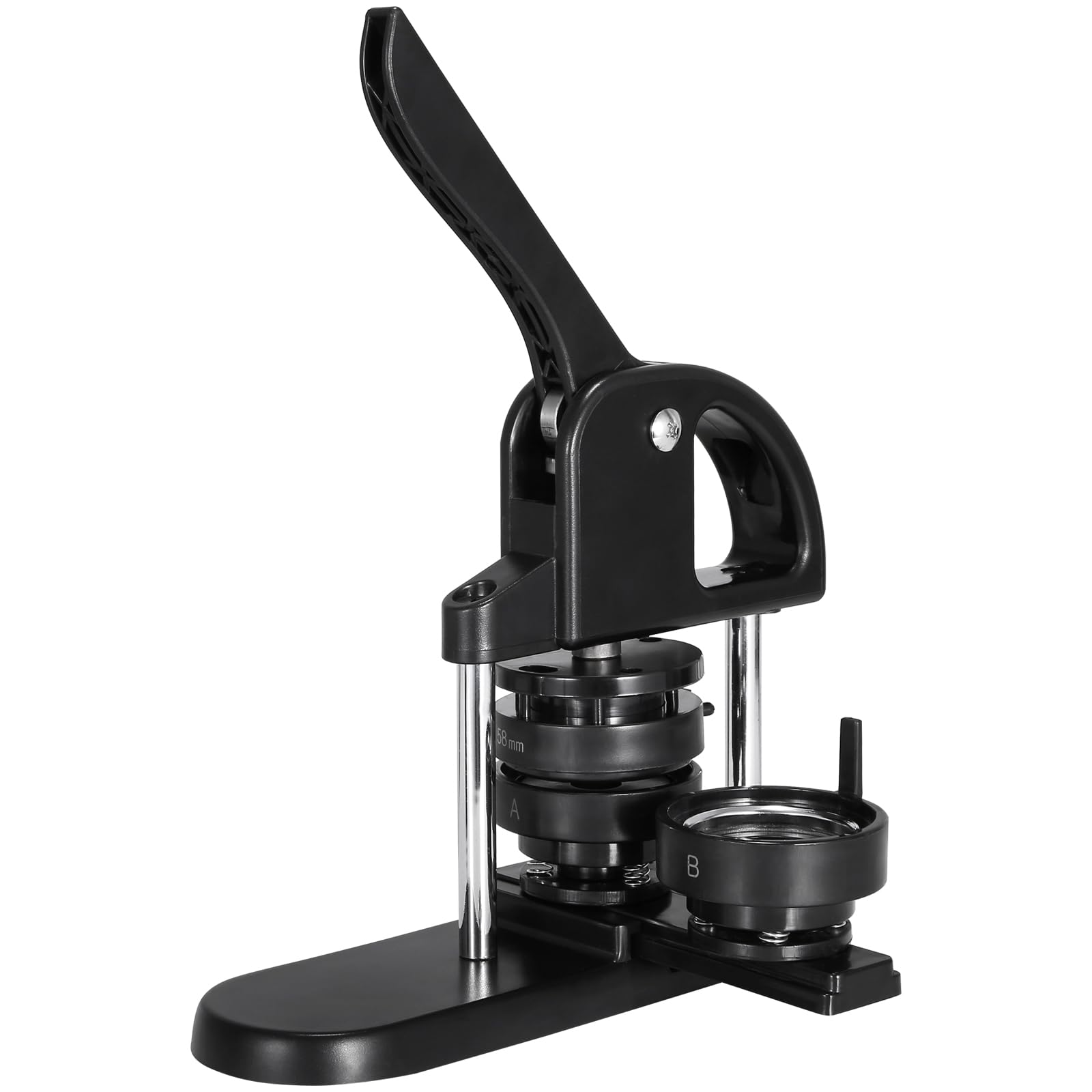 VEVOR Button Maker, 1/1.25/2.28 inch(25/32/58mm) 3-in-1 Pin Maker with 300pcs Button Parts, Ergonomic Arc Handle Punch Press Kit, Button Maker Machine with Panda Magic Book, for Children DIY Gifts
