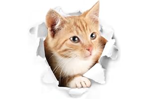 3D Cute Kitten Closestool Sticker Bedroom Wall Deocration Cat Cartoon Fridge Sticker Creative and Exquisite Workmanship Durab