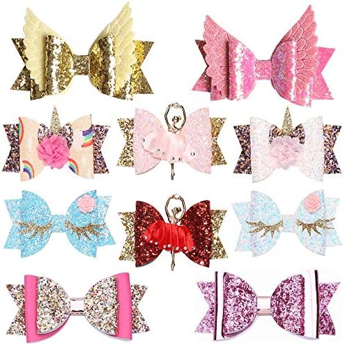 Hair Clips Girls Alligator Clips Hair Bows Boutique Hair Barrettes hairpins hair accessories for Little Girls Teens or women, 10 pcs