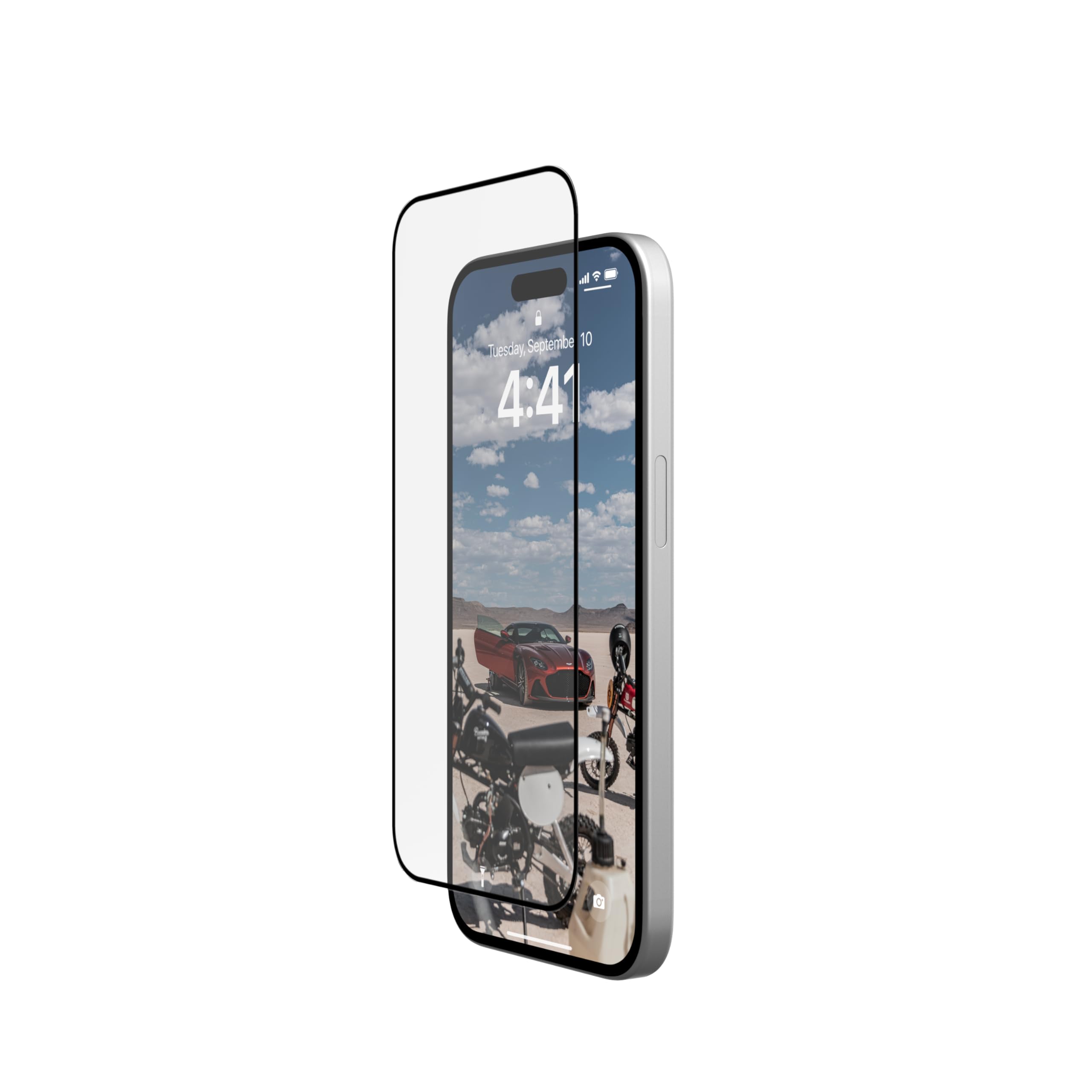 URBAN ARMOR GEAR UAG Glass Compatible with iPhone 15 Glass Screen Protector Shield Plus 6.1" Premium Double 9H Tempered Glass Ultra-Clear HD Anti-Fingerprint Anti-Glare Clear/Black