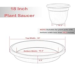 NIMYAU 2 Pack Large Plant Saucer 18