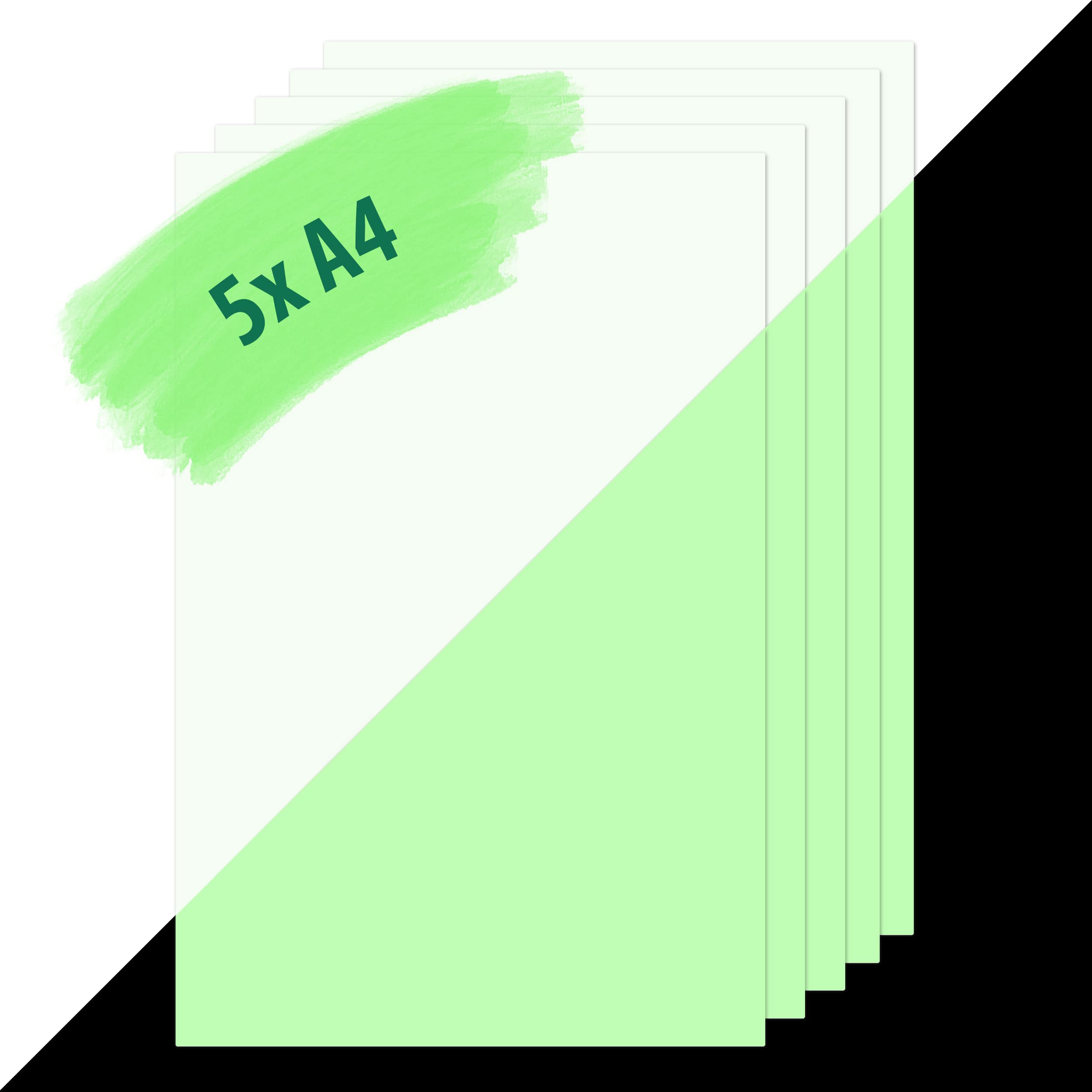 Premium Luminous Glow in The Dark Paper - 5 Sheets of Luminescent Printer Paper (A4), Professional Inkjet Paper, Luminescent Printing Sheet, Afterglow Paper, UV Blacklight Film (5 Pieces, Size A4)