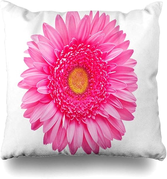 Mackinto Funda de Almohada Cuadrada 18x18 Color Rosa Margarita Gerber