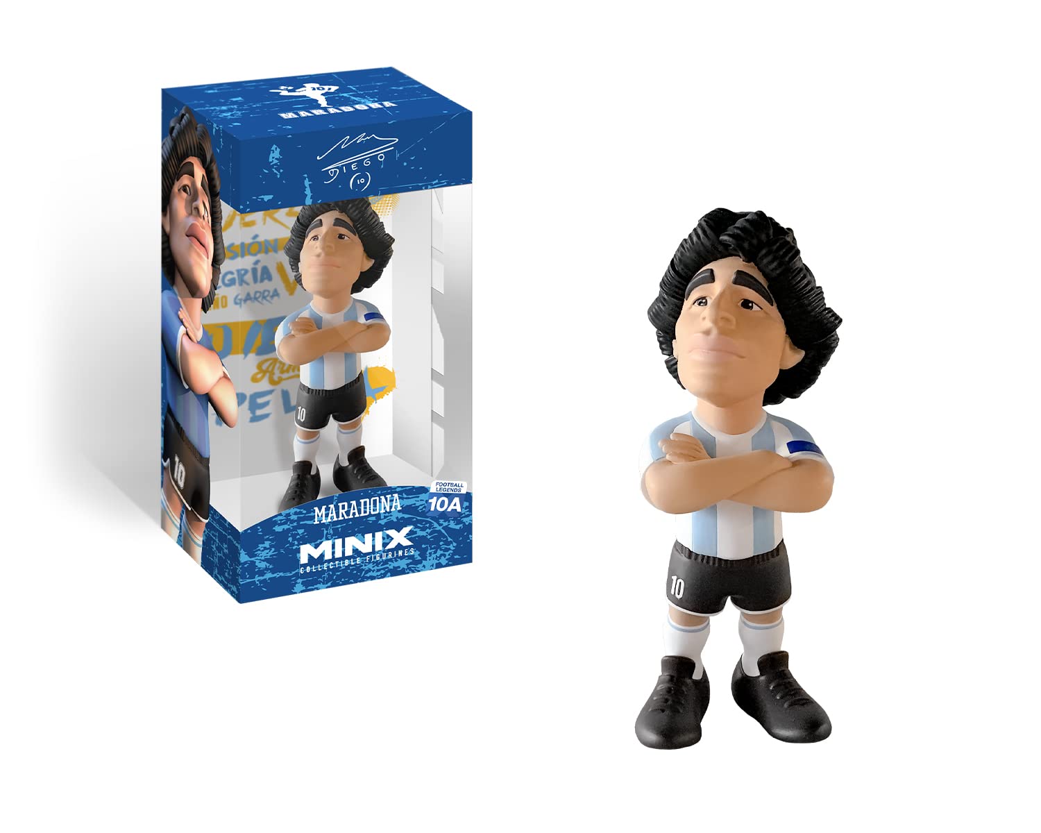 MINIX Bandai Argentina Diego Maradona Model | Collectable Diego Maradona Figure In 10 Shirt | Bandai Football Toys Range | Collect Your Favourite Football Figures And Teams