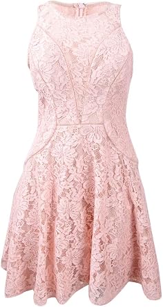 xscape lace fit & flare dress