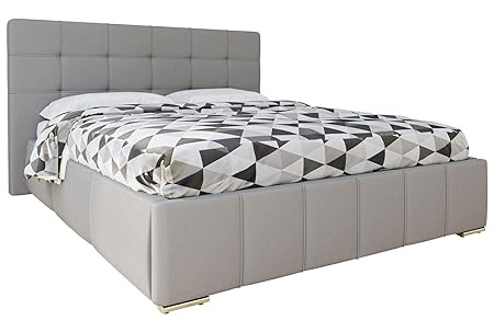 Mirjan24 Polsterbett Tailor mit Bettkasten und Lattenrost, Doppellbett, Kunstleder, 3 Größen, Farbauswahl, Stillvolles Bett (