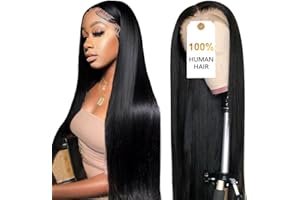 CUTE BEIN 250 Density 30 Inch Lace Front Wigs, 100% Human Hair,[2-Year Life,260g], 13x6 Straight HD Transparent Lace Frontal Wigs for Black Women, Glueless Wigs Pre Plucked with Baby Hair