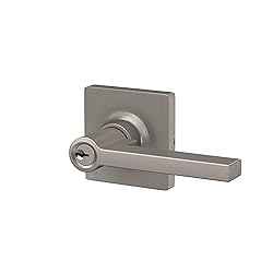 Lock Scout Straight Lever with Square Trim Keyed
