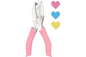 Jeemiter Heart Shaped Hole Punch Paper Punchers Soft-Handled Paper Cutter for DIY Craft Tags Clothing Ticket Scrapbook Tool (