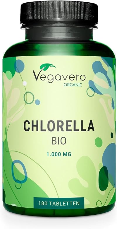 Vegavero Organic Chlorella Broken Cell Wall 3000 mg 180 Tablets Vegan
