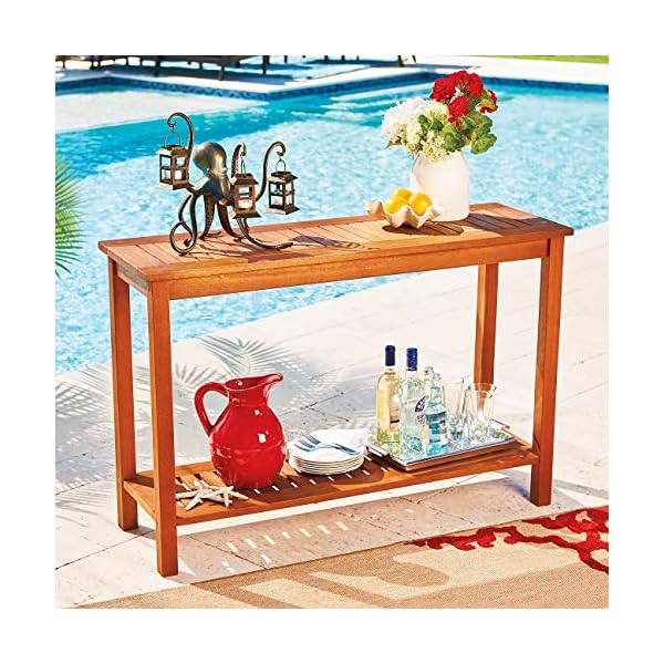 TisYourSeason Wood Console Table Outdoor Patio Furniture