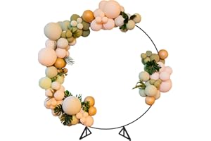 LING RUI Round Backdrop Stand,6.6FT Metal Circle Balloon Arch Kit, Wedding Arbor Backdrop Stand for Party Backdrop Decoration Baby Shower Birthday Anniversary Bridal Decoration