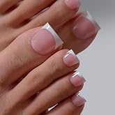 BTArtbox Press On Toenails, Ma'am, Sharp Square, Pink French Tip, 30Ct | Lamp-Curable, 4-Week Wear, Salon-Quality Toenails, 4X Thicker Tips, Custom 6 Big Toe Sizes, 15 Sizes, All-in-One Complete Kit