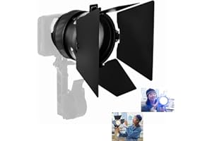 Amaran Mini Fresnel with 4-Leaf Mini Barn Doors Ultra-Compact Fresnel Attachment for Amaran Ray 60c and 120c Other Bowens Mou