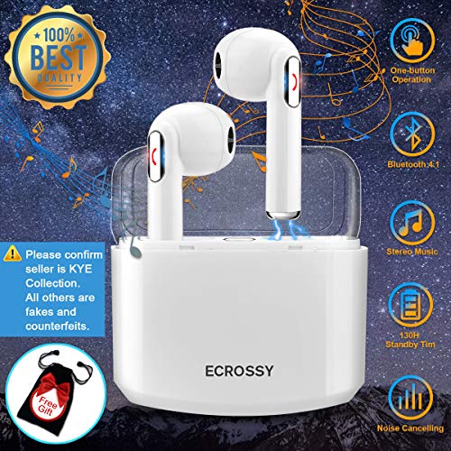 Wireless Earbuds,Bluetooth Earbuds Stereo Wireless Headphones in Ear Earphones Mini Earpieces with Microphone Sports Wireless Earbuds for iPhone X 8 Plus 7 6 5 iOS Samsung Android Phones (IPX-White)