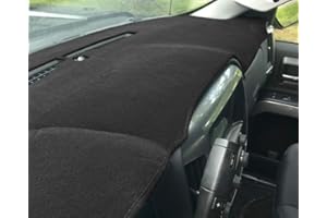 AKMOTOR Dash Cover Mat Custom for 2014-2018 Chevy Chevrolet Silverado 1500/GMC Sierra 1500, 2015-2019 Chevy Silverado/GMC Sierra 2500HD 3500HD Dashboard Pad Carpet w/o Forward Collision Warning (Black) Y32