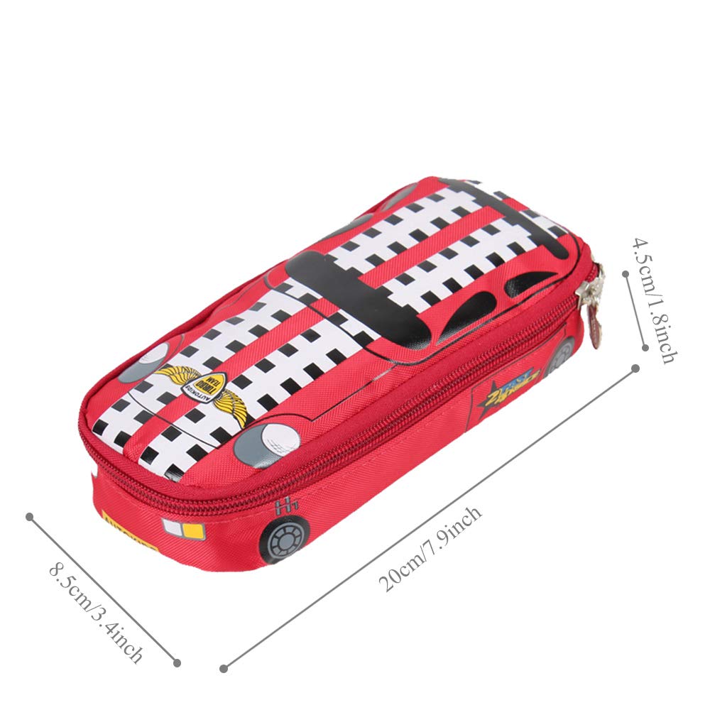 Big Capacity 3D Police Car Style Statonery Pencil Case Pen Box Pouch for Students Kids, Jeep(Red)