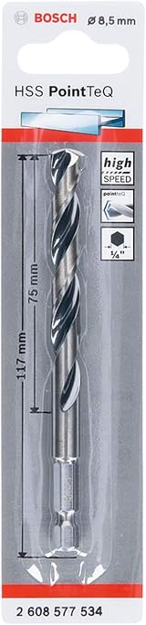 Bosch Professional PointTeQ Hex Drill Bit 8.5 mm 1/4 Inch Shank