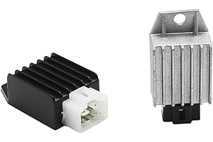 GREESP 12v 4 Pin Voltage Regulator Rectifier GY6 139QMB 157QMJ 50cc 150cc Scooter Moped ATV (Black)