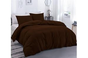 LOVE2SLEEP Luxury Duvet Cover Super King 116" x 98" Size - 100% Egyptian Cotton, 800 Thread Count 1-Piece Bedding Duvet Cover Zipper Closer & Corner Ties - Ultra Soft and Easy Care - (Chocolate Solid)