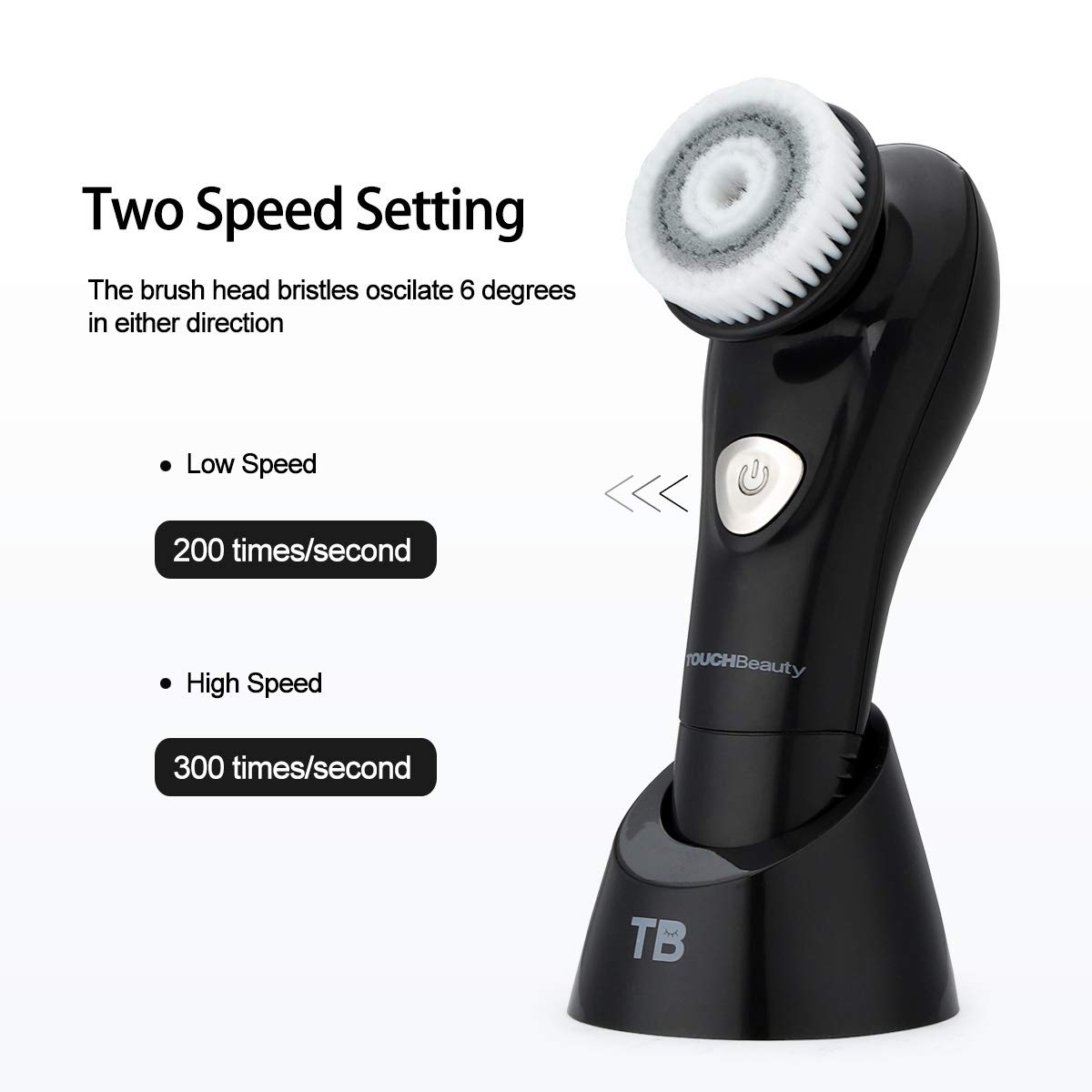 Electric Vibrating Sonic Facial Brush Cleansing Waterproof for Skin Face Exfoliating Removing Blackhead Deep Cleaning with 2 Working Speed Of Men and Women: Beauty