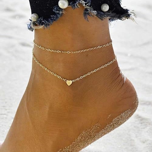 Gold Anklet Letter D Anklet Turandoss Tiny Initial Ankle Bracelets
