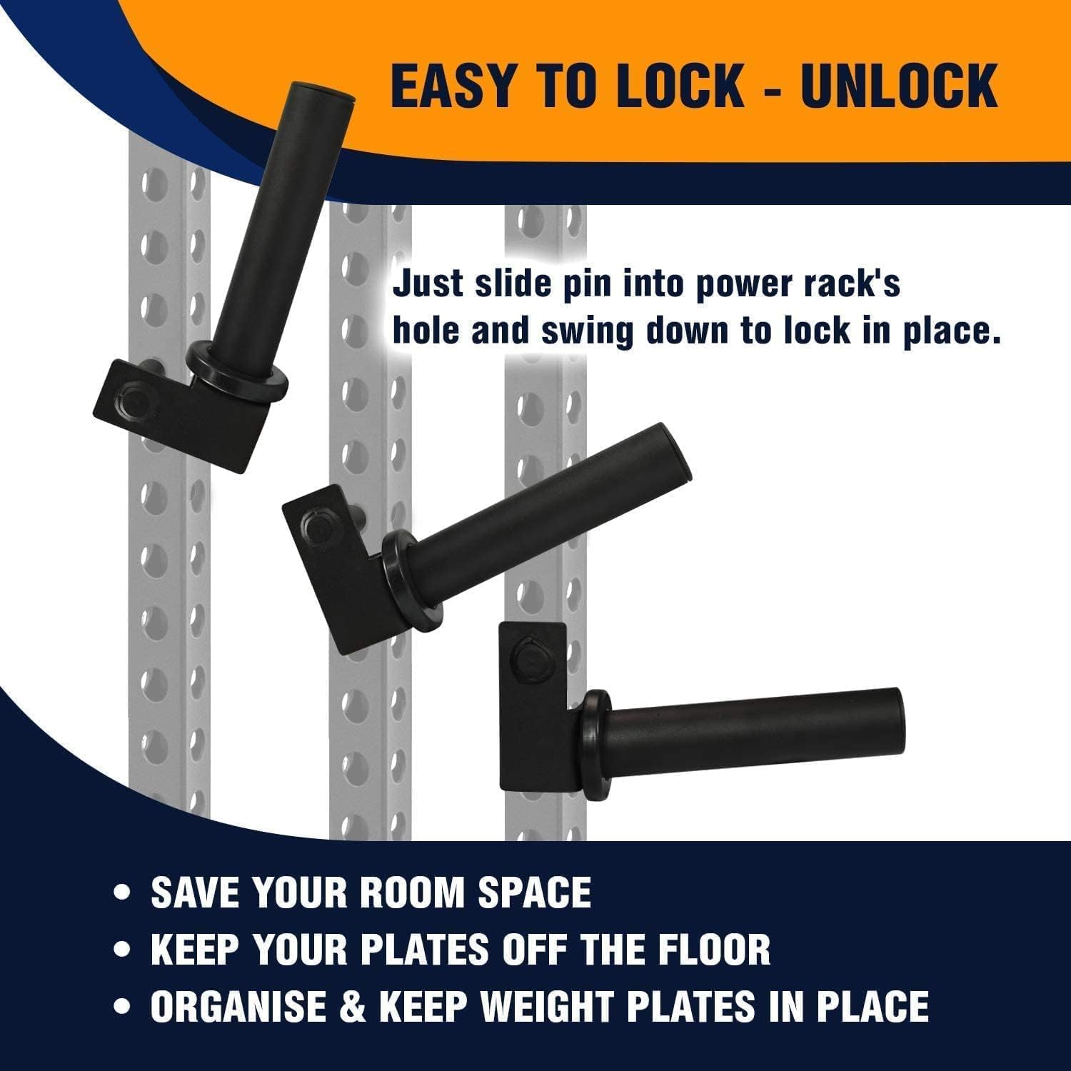 Yes4All Power Rack J-Hooks & Attachments – Heavy Duty Barbell Holders Compatible with 2x2 & 3x3 Power Racks for Home Gym