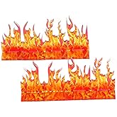 CZYY DND Wall of Fire Miniatures, 8 Acrylic Flame Terrain Pieces | 8 Modular Fire Spell Effects, 1 in Bases, Approx. 2 in Tall, For 25 mm, 28 mm &amp; 32 mm Miniatures and RPG Battle Maps
