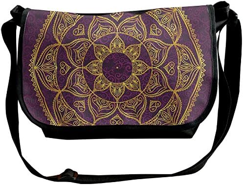 Lovebbag Lace Style Circular Mandala Eastern Old Fashioned Nature Inspired Traditional Decorative Crossbody Messenger Bag