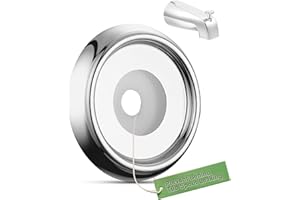 OrgCreator Tub Spout Cover Ring with Seal Back Hole Cover Fit 1/2" Copper Pipe, Thread Pipe, Prvent Leaking from Behind Tub Spout, 1-1/2 Inch ID and 3-5/8 Inch OD, Chrome