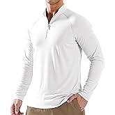 HCYXMFC Men's UPF 50+ Sun Shirt Long Sleeve 1/4 Zip Quick Dry UV Fishing Shirt Athletic Pullover for Workout, Running, Hiking