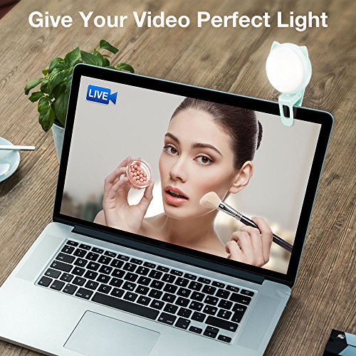 Selfie Ring Light for Camera, OURRY Clip On [Rechargeable Battery] Selfie LED Camera Light [32 LED] Compatible with iPhone, iPad, Sumsung Galaxy, Photography Phones, Tablet, Laptop (Blue) - Thumbnail 6